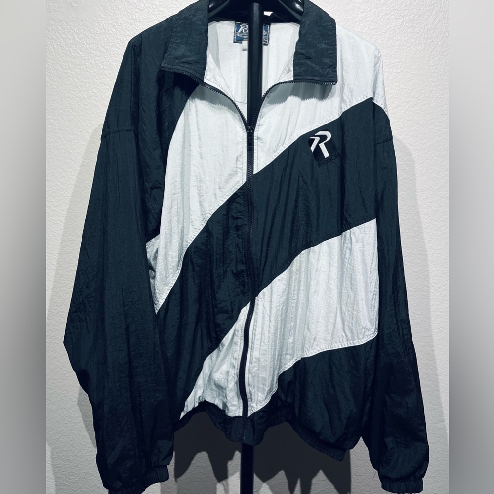 Vintage Ringor Classics Black and White Windbreaker Jacket - Size XL (Men’s)